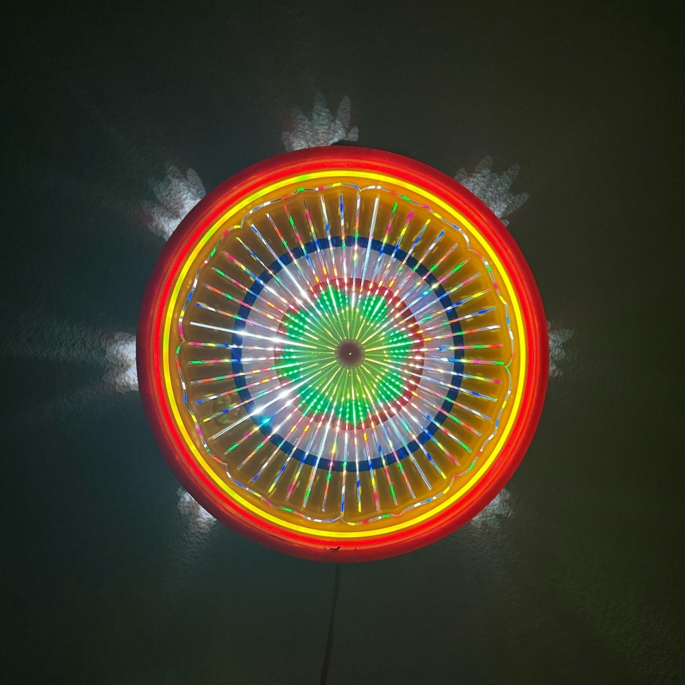 Buddhist Buddhism Hindu Decoration LED Spinning Halo Light-Colorful,unique, Spin